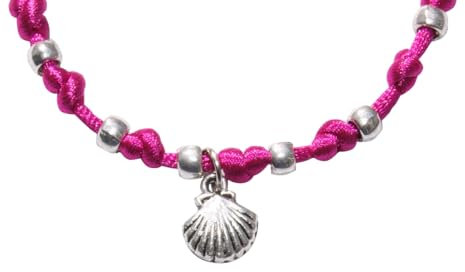 Jakobsmuschel Satinarmband (magenta)