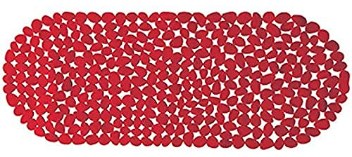 MSV Badewannenmatte, Rot, L | PVC, Pflegeleicht, für Dusche und Badewanne