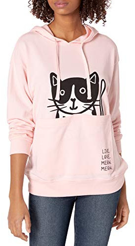 Skechers Damen Bobs for Dogs and Cats Pouch Pullover Hooded Sweatshirt Kapuzenpulli, Rosa Katzen-Tasche, X-Small