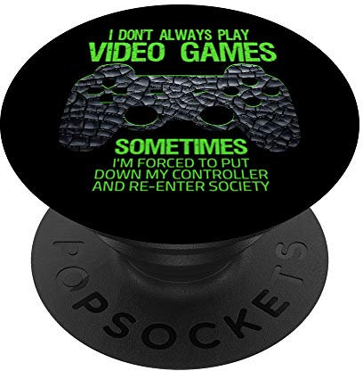 Lustige Gamer Videospiele Cool Geschenke für Jungen Teenager PopSockets PopGrip: Ausziehbarer Sockel und Griff für Handys/Tablets mit Tauschbarem Top