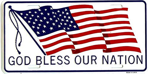 Inga God Bless Our Nation America Plaque d'immatriculation Drapeau Usa 6 x 12 pouces