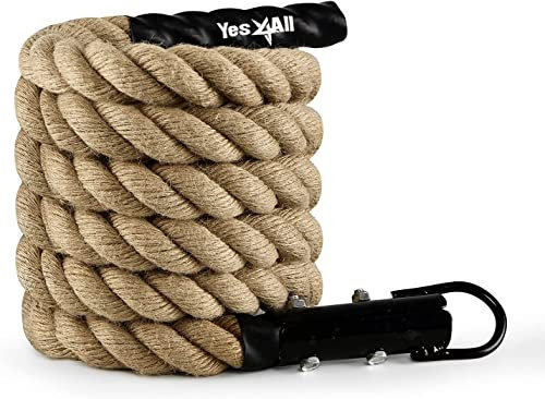 Yes4All NH42 Climbing Rope 15ft Mixte, Naturel, 3.8 cm-4.5 m