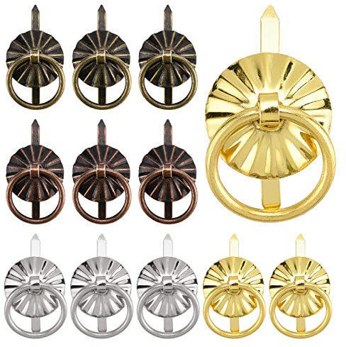 GORGECRAFT 80 STÜCKE 4 Farben Metall Brad Fasteners Mit Zugringen Mini Brad Paper Fasteners Anzeigergriff Schublade Für DIY Crafts Dekorationszubehör