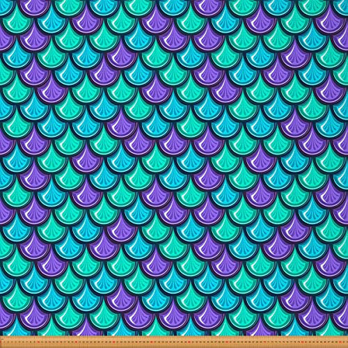 Meerjungfrauen Stoff Meterware Fischschuppen Polsterstoff Mädchenhafter Regenbogen Dekostoff Ozeanleben Meerestier Wasserdichter Stoff Diy Bastel Patchwork Bunt 184 x 150 (HxB)