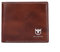 BULLCAPTAIN Herren Geldbörse aus Leder mit angenähtem Klappfach, RFID-geschützt, schmal, Bifold mit 7 Kreditkartenfächern, 1-a-Chocolate, Retro