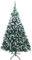 LEADZM 120/150/180/210cm Künstlicher Weihnachtsbaum, Tannenbaum künstlich mit Metallständer, Christbaum, PVC, für Zuhause, Büro, Geschäfte und Hotels (210 cm 870 Spitzen, Weiß&Grün)