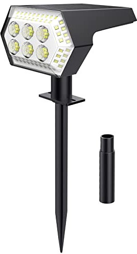 Qhou Solar Gartenleuchten Außen, 108 LED Solar Strahler LED Solarlampen IP67 Wasserdichte mit Erdspieß Strahler für Garten Eingangstür, Patio Rasen Außen (1 Stück)