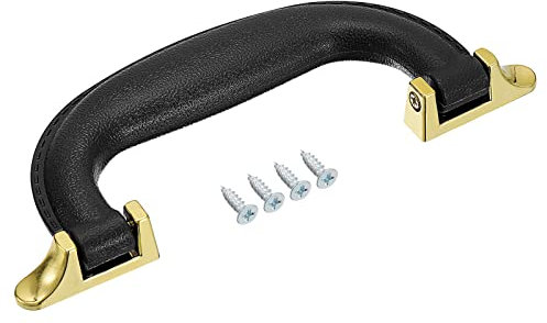 QUARKZMAN Gepäck Griffe 155mm/6.1 PU Leder Zuggriff Reisekoffer Gehäuse Ersatz Handgriffe mit Schrauben für Gehäuse Reisekoffer Werkzeugkiste Schwarz