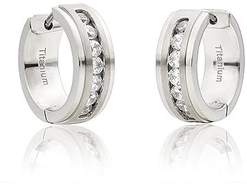 Limerencia Titan Creolen Ohrringe für Damen Herren, G23 Medizinische Hypoallergen Gesundheitsstecker Hoop Ohrringe für empfindliche Ohren Mode Damenschmuck