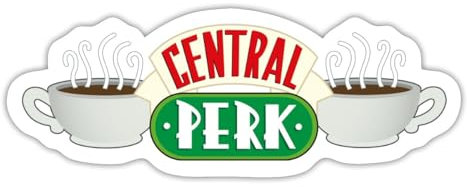 Spreadshirt Friends Central Perk Sticker Aufkleber, 10 x 10 cm, Mattweiß