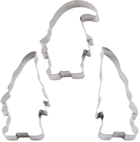 3 Stk Ausstechformen Weihnachten,Plätzchen Ausstecher Weihnachten,Keksausstecher Weihnachten,Wichtel Weihnachtsausstecher Plätzchen,Edelstahl Plätzchenausstecher,für Backen Nikolaus Fondant Torten