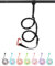 Abahub 1PCS Paddle Leash Kayak Paddle Leash Guinzaglio di Sicurezza Corda di Sicurezza Elastica con moschettone per SUP Kayak Nautica Canoa Kayak Pagaia Accessori 150-210cm Nero