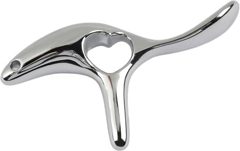 Tabanzhe Stainless Steel Trigger Point Massage Tool – Ergonomic Muscle Scraper for Deep Tissue, Gua Sha & Acupressure on Neck, Back & Shoulders, Silver