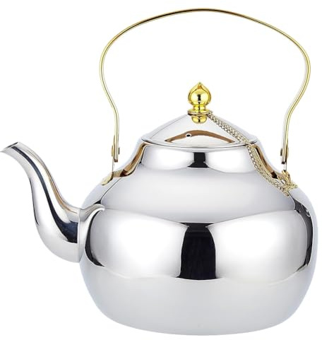 KikoSpark Für Den Herd Geeignete Edelstahl- mit Integriertem Teesieb, Teekessel - Minimalistisches Design 2,0L