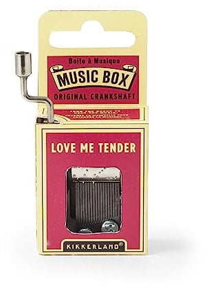Kikkerland Love Me Tender Spieluhr mit Kurbel, Silber