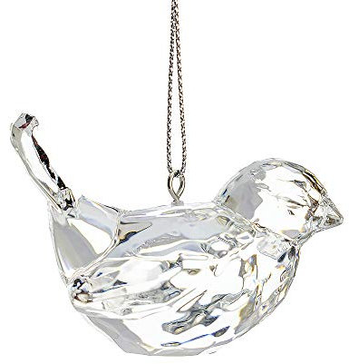 Gisela Graham Crystal Glass Effect Bird Hanging Christmas Decoration