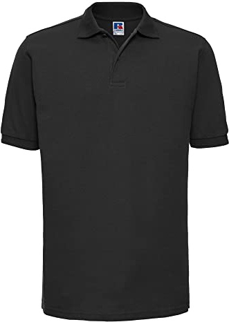 Russell Mens Ripple Collar & Cuff Short Sleeve Polo Shirt (L) (Black)