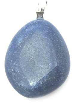 Trommelstein-Anhänger Blauquarz 2-2,5 cm mit 925er Silber-Öse