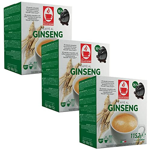 Bonini Dolce Gusto Compatible Ginseng Coffee Pods - 3 Packs (Total 48 Pods)