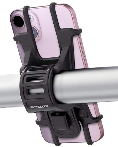 FALLCON F Soporte Movil Bicicleta, Soporte Universal Manillar de Silicona para Bicicleta de montaña,Bici y Moto Ajustable Silicona 4.5-6.5