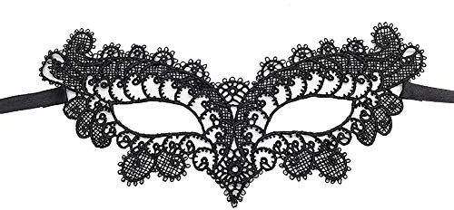 Jamron Damen Sexy Schwarz Spitzen Augenmaske für Masquerade Halloween Party Abschlussball Karneval Kostüm Maske SN07830 Pfau