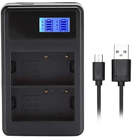 VBESTLIFE EN-EL3E Dual Slot LCD Display Portable Camera Battery Charger for Nikon D90 D80 D300S D300 D700 D200