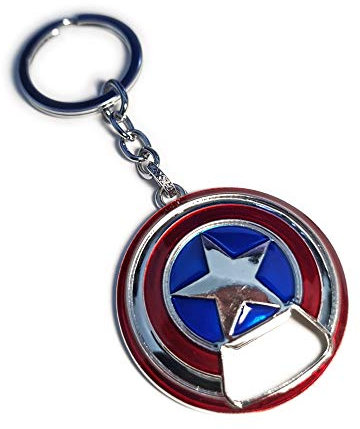 LizMatech. Captain America Shield Keyring Bottle Opener Captain America's Bottle Opener Keychain (Clear & Bright)