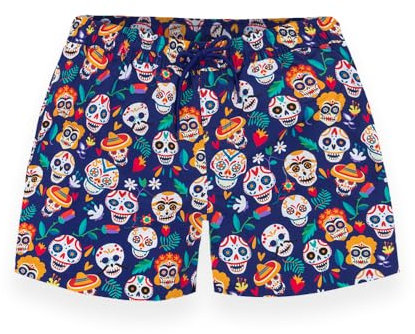 Pampling Costume da Bagno Uomo – Design Originali, Asciugatura Rapida, Vita Elastica con Cordino Regolabile, Tasche Laterali e Posteriori – Perfetto per Mare e Piscina (Skull in Love, S)
