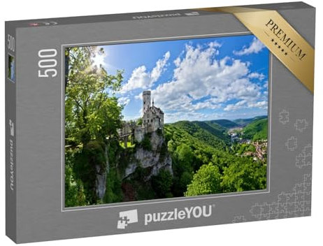 puzzleYOU: Puzzle 500 Teile „Schloss Lichtenstein im Echaztal“ – aus der Puzzle-Kollektion Burgen