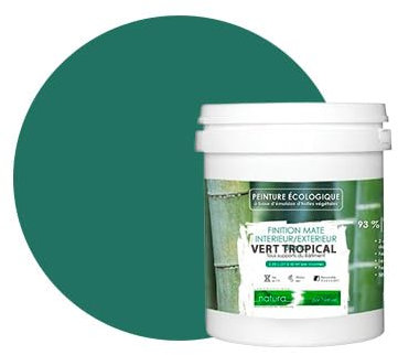 BOX DECO COULEURS Peinture naturelle écologique intérieur extérieur aspect mat Natura - 1L, Vert Tropical