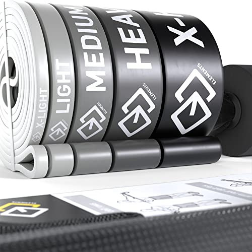 GJELEMENTS Bandes Élastiques de Musculation - Set de Bandes de Résistance - Kit d'Elastiques pour Traction, Pull-up, Exercice, Entraînement, Sport, Fitness, Rééducation