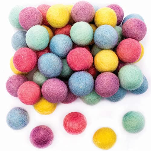 Baker Ross Pastellfarben Filzkugeln - 50 Stück, Bastelmaterial für Kinder im Frühling (FC340)