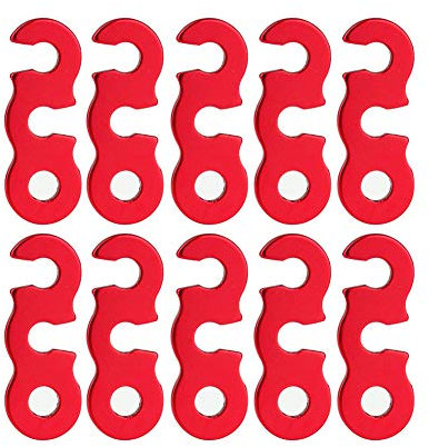 Schnur Spanner Camping Zelt Seil Einsteller Zelt Seilschnalle Windstopper Outdoor Aluminiumlegierung Rot Wind Seil Schnalle 10 Stücke