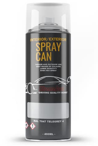Xtremeauto Spray Paint Finish For Indoor And Outdoor Use Garden Cars Home Kitchen Bathroom Furniture Art Craft Bikes Radiators Metal Wood Plastic Glass UPVC Stone PVC RAL 7047 Telegrey 4
