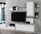 Forte JULEDA Wohnwand R 210 220, Moderne Wohnwand mit 3 Türen und 1 Schublade, Wohnzimmer, Holzwerkstoff, Eiche Nordisch Grau Holzdekor/Weiß, 217 cm breit x 194,2 cm hoch x 41 cm tief