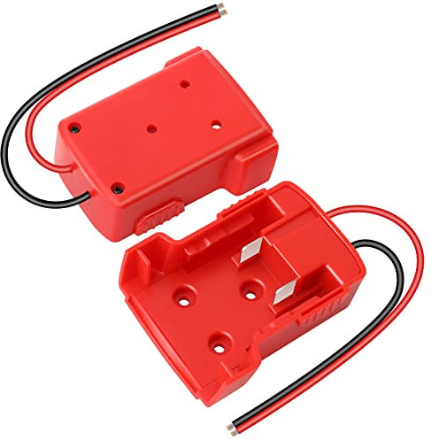 Huazu Battery Adapter for Milwaukee, 2 Pack Power Wheels Adapter for Milwaukee M18 Battery 18V, Power Tool Battery Connector 12 Gauge Robotics (DIY)