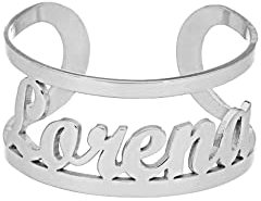doble aro - Anillo Personalizado con Nombre - Anillo de Plata para Mujer - Anillo Adaptable hasta 2 Nombres - Modelo Nombre Plata, Plata de Ley 925/1000.