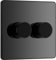 BG Electrical Intelligent Double Wall Dimmer Switch, 2 Way, Screwless Front Plate, Evolve, Black Chrome, 200W, PCDBC82B