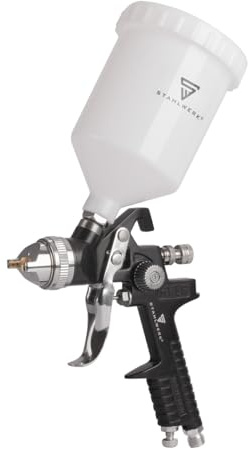 STAHLWERK HVLP Lackierpistole SG-600 ST mit 1,4 mm Düse & 600ml Fließbecher | Profi-Spritzpistole, Sprühpistole, Spraypistole