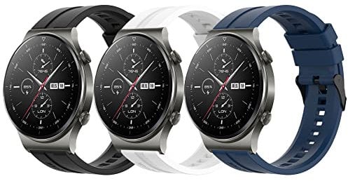 MIJOBS 3PCS Cinturini per Huawei Watch GT 2 Pro Cinturino di Ricambio Compatibile con Orologio Huawei Watch GT3 46mm/GT2 46mm, Huawei Watch 3, Huawei Watch 3 Pro Cinturino in Silicone 22mm Bracciale