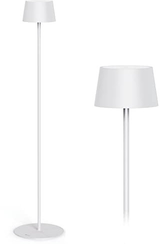 Stilosa 3 Floor - Wiederaufladbare USB-LED-Stehlampe - Mit Touch-Control einstellbare Lichtstärke (Dimmer) - Haus und Restaurant - IP54 für den Einsatz im Innen- und Außenbereich - Weiß