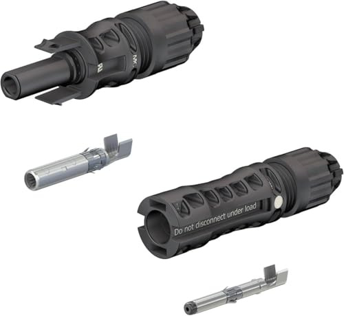 Stäubli MC4-Evo 2 Connecteurs Solaires Mâle et Femelle 4-6 mm², 50 Paires | Système de contact MULTILAM, compatible DC 1500 V, étanchéité IP68, résistance UV pour câbles photovoltaïques de 4 et 6 mm²
