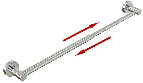 Honmein Handtuchstange – Verstellbarer Handtuchhalter aus 304 Edelstahl für Badezimmer (30 cm - 57,4 cm), Stabiler und rostfreier Handtuchhalter zur Wandmontage, für Badezimmerzubehör, Silber