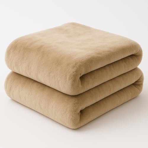 Dreamcatcher Luxurious Cream Faux Fur Throw Blanket 160 x130cm, Large Blankets and Throws Fleece Blanket, Ideal Fluffy Blanket for Sofas, Beds, Chairs and Couch