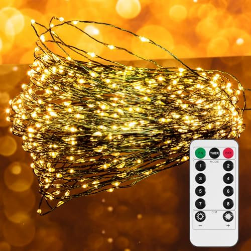 Uten Guirnalda de Luces LED 15M 300 LED, Luces LED Pilas/USB Impermeable Exterior Interior, Cadena Luces LED Decoración para Navidad Jardín Casa Fiestas