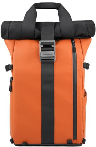 Besnfoto Camera Backpack Waterproof for Photographer DSLR Photography Bag Large with Laptop Compartment Tripod Holder for Men Hiking (Orange)