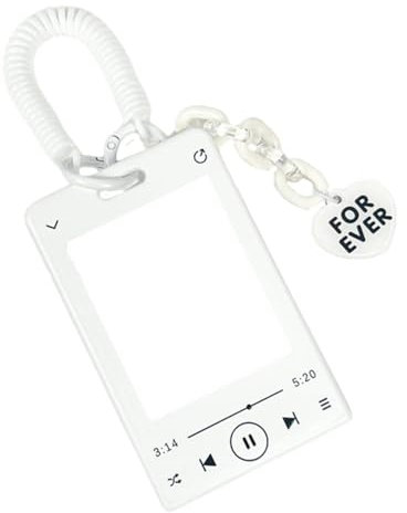 runrayay Music Player Kpop Photocard Holder, Acrylic Card Sleeves, Picture Frames, Top Loaders for Cards, 3X4 Inches, Photo Card Holder Keychain Kpop, Kpop Album - White