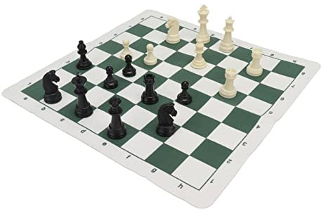 Internationales Schachspiel, Schachbrett aus PU-Kunstleder, Internationales Schach Mit Zweifarbigen Schachfiguren, Für Familientreffen