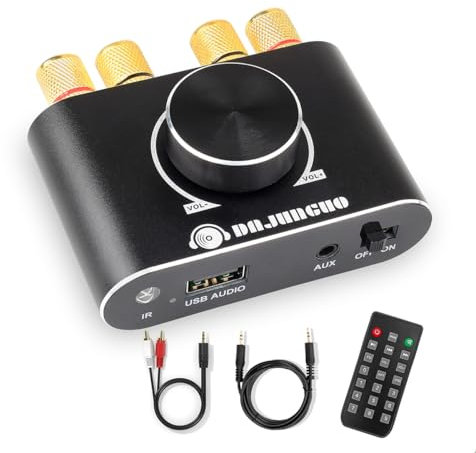 Tiardey Amplificador de audio 2.0 canales 20W+20W Bluetooth Amp X15H con función de control remoto