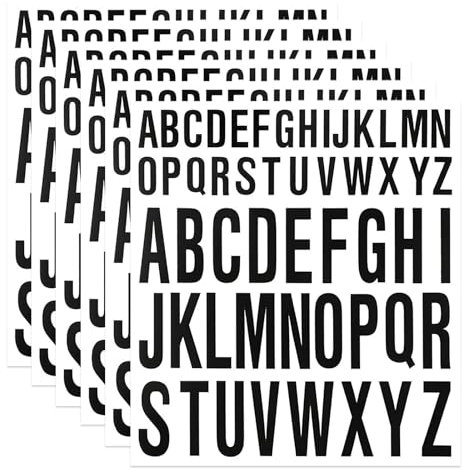 JJWNMLL Buchstaben Aufkleber Selbstklebend Schwarz Klebebuchstaben,6 Blatt Selbstklebende Buchstaben Nummern Sticker zum Aufkleben 1 Zoll 2 Zoll Großbuchstabenaufkleber (schwarz,6 pcs)